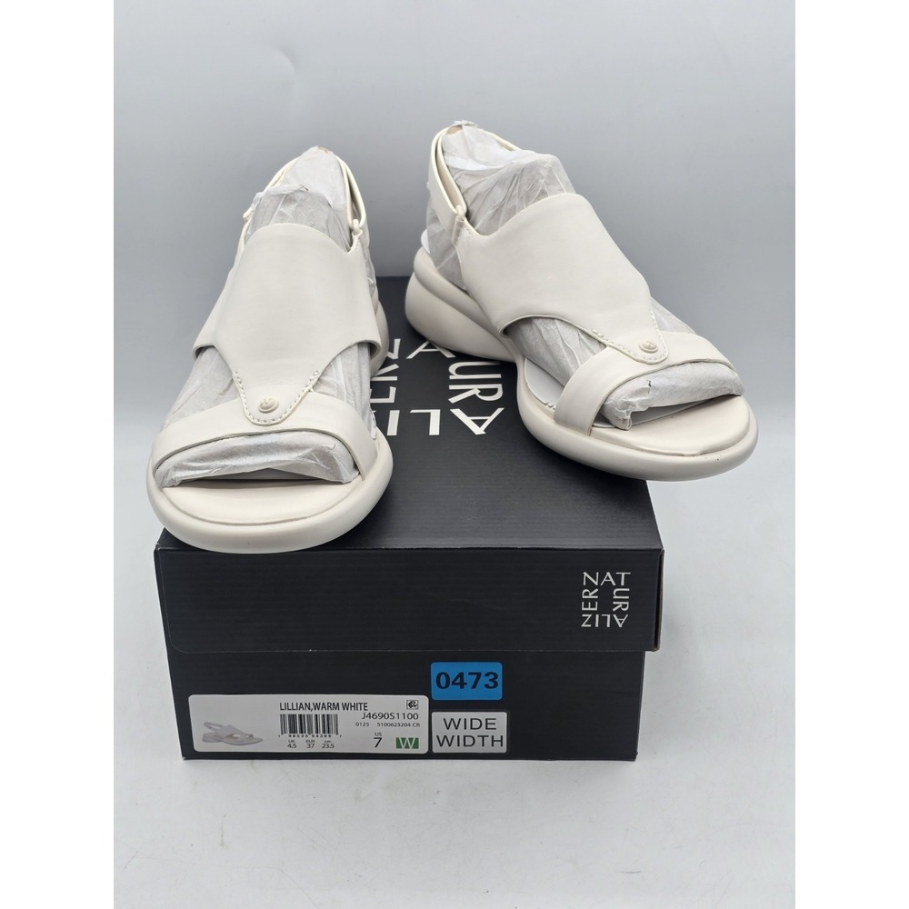 NEW Naturalizer Lillian warm White Women's Sandals sz 7 W Wide